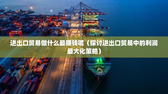 进出口贸易做什么最赚钱呢（探讨进出口贸易中的利润最大化策略）