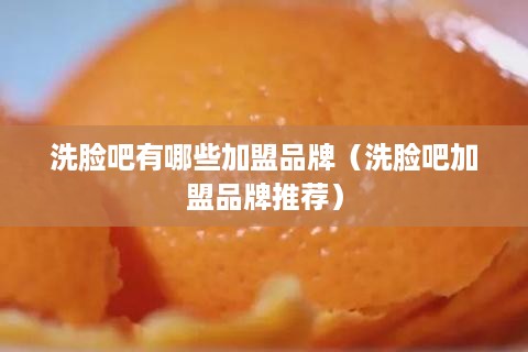 洗脸吧有哪些加盟品牌（洗脸吧加盟品牌推荐）
