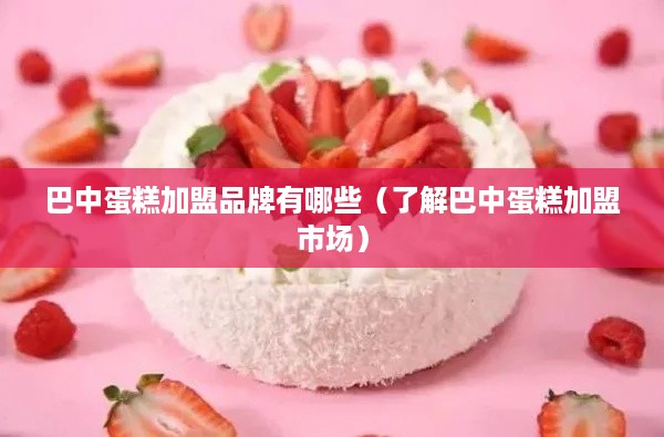 巴中蛋糕加盟品牌有哪些（了解巴中蛋糕加盟市场）