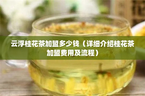 云浮桂花茶加盟多少钱（详细介绍桂花茶加盟费用及流程）