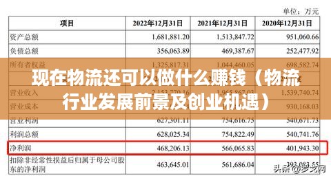 现在物流还可以做什么赚钱（物流行业发展前景及创业机遇）