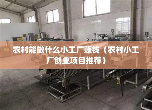 农村能做什么小工厂赚钱（农村小工厂创业项目推荐）