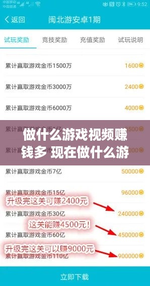 做什么游戏视频赚钱多 现在做什么游戏视频会火