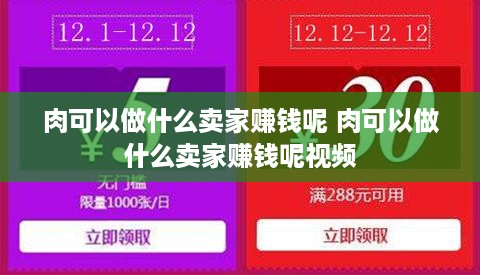 肉可以做什么卖家赚钱呢 肉可以做什么卖家赚钱呢视频