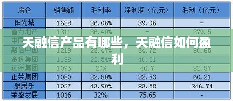 天融信产品有哪些，天融信如何盈利