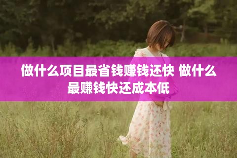 做什么项目最省钱赚钱还快 做什么最赚钱快还成本低