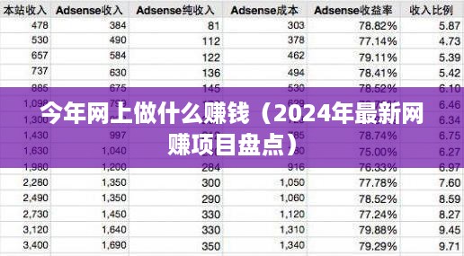 今年网上做什么赚钱（2024年最新网赚项目盘点）