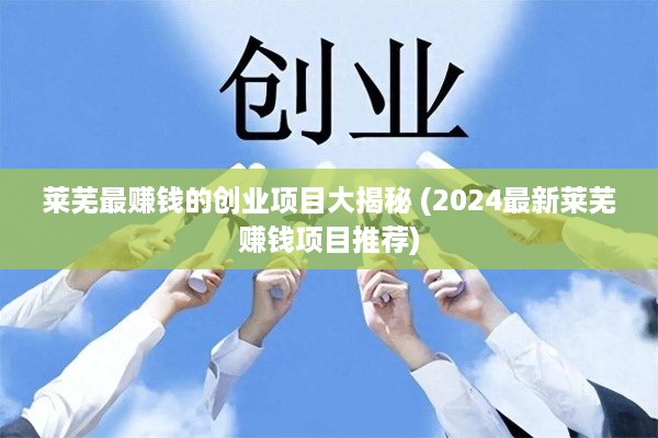 莱芜最赚钱的创业项目大揭秘 (2024最新莱芜赚钱项目推荐)