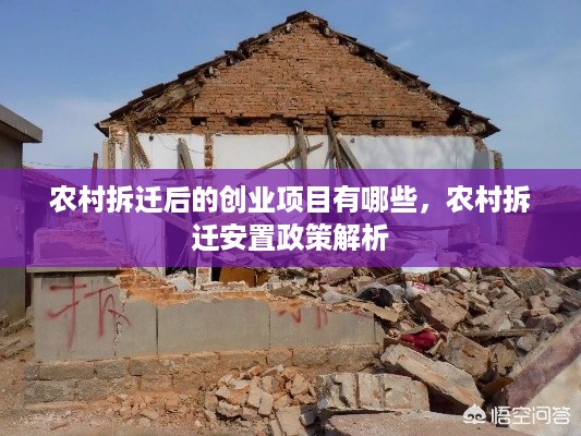 农村拆迁后的创业项目有哪些，农村拆迁安置政策解析
