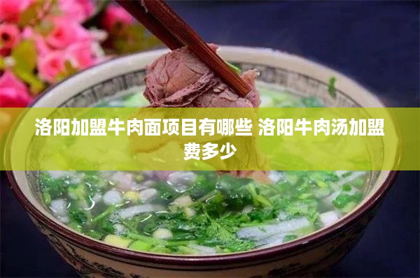 洛阳加盟牛肉面项目有哪些 洛阳牛肉汤加盟费多少