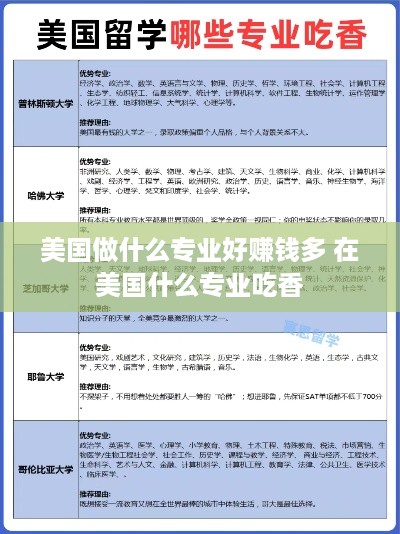 美国做什么专业好赚钱多 在美国什么专业吃香
