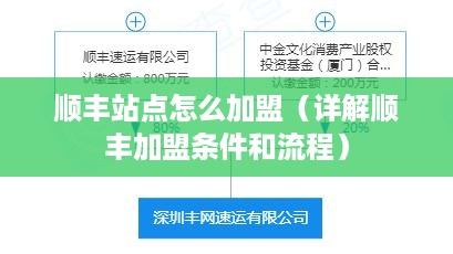 顺丰站点怎么加盟（详解顺丰加盟条件和流程）