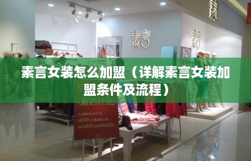 素言女装怎么加盟（详解素言女装加盟条件及流程）
