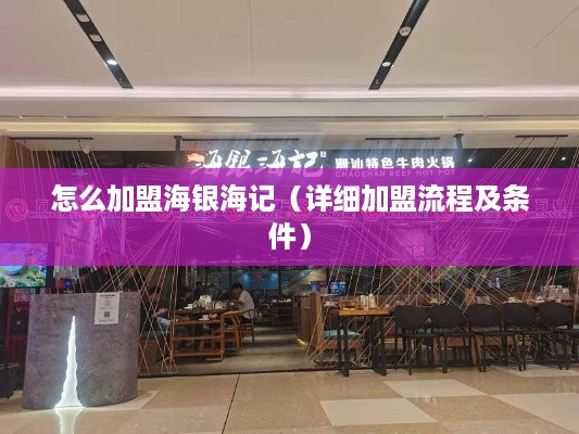 怎么加盟海银海记（详细加盟流程及条件）