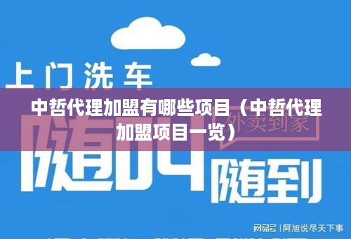 中哲代理加盟有哪些项目（中哲代理加盟项目一览）