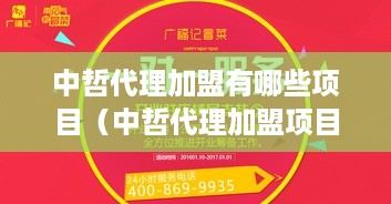 中哲代理加盟有哪些项目（中哲代理加盟项目一览）