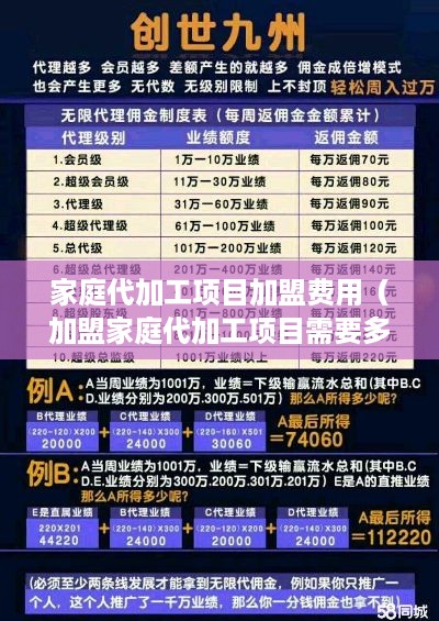 家庭代加工项目加盟费用（加盟家庭代加工项目需要多少费用）