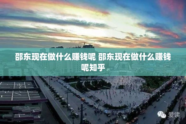 邵东现在做什么赚钱呢 邵东现在做什么赚钱呢知乎