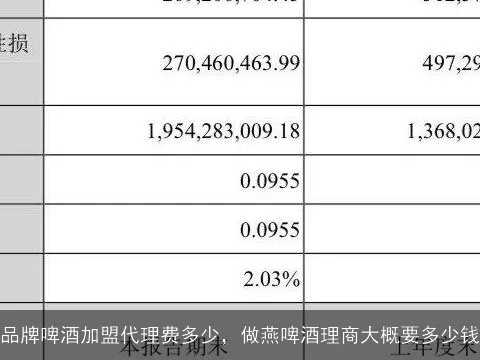 宁德加盟代理啤酒多少钱（代理啤酒品牌选择与投资成本）