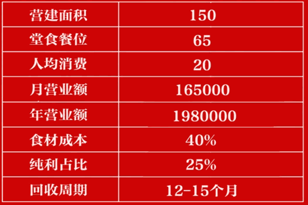 项目加盟收益分析表模板