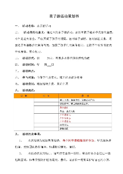 亲子加盟项目方案模板设计