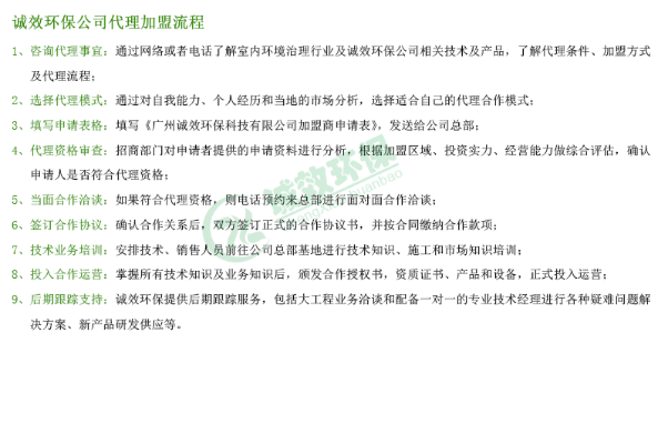 环保加盟项目政策文件要求