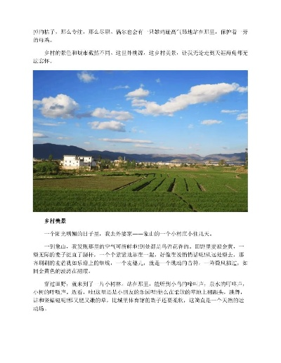 走进美丽乡村，感受田园风光—二年级上册乡村主题作文