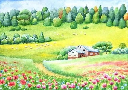 乡村画卷，如何绘制一幅美丽的乡村风景画