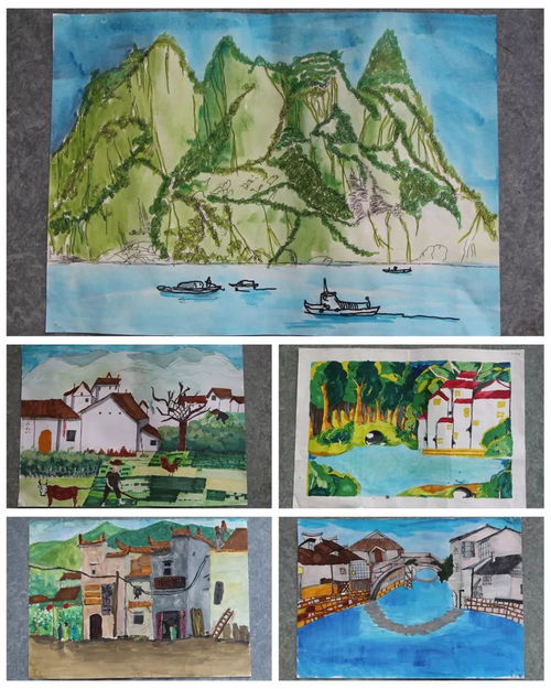 四年级学生如何用画笔描绘城市与乡村的美丽画卷
