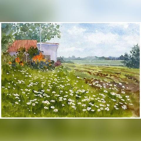 乡村风景画创作指南，如何描绘一幅温馨的田园画卷