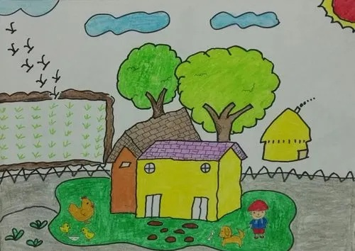 乡村小院绘画指南，四年级学生零基础也能画得超有范儿！