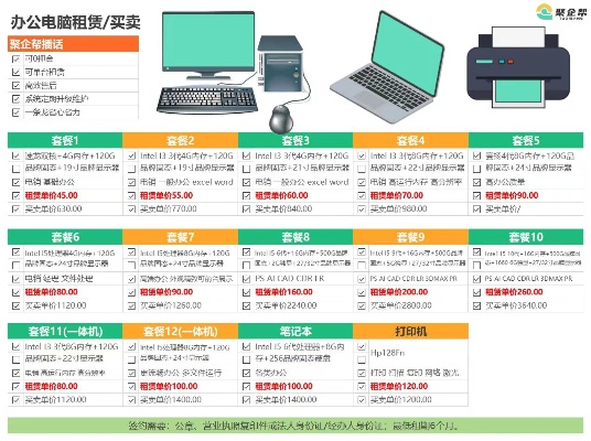 光明品牌电脑租赁价格一览