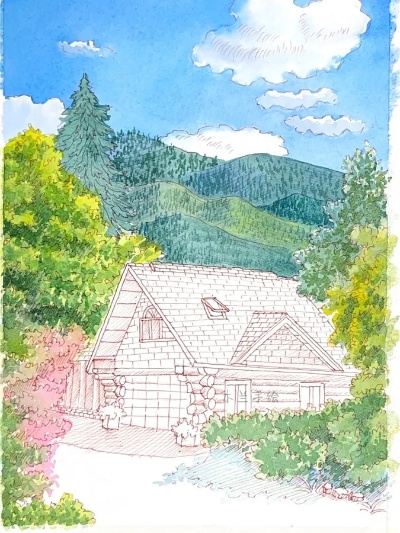 乡村手绘日记 治愈系风景