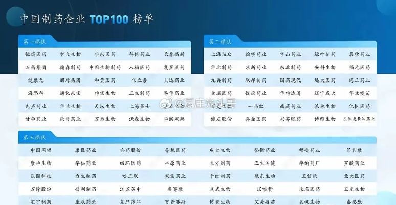 中国前20医药品牌概览