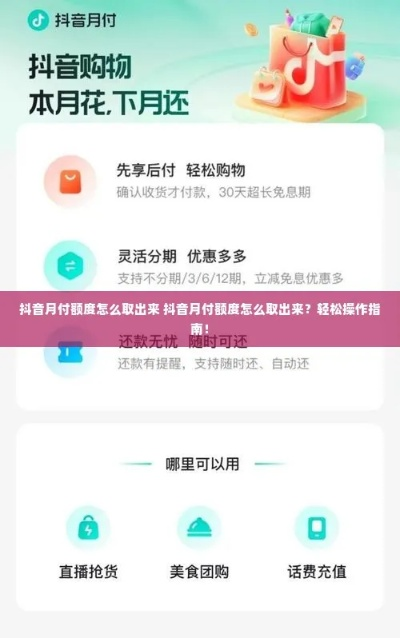 如何高效利用抖音月付额度？31500元额度的精明使用攻略