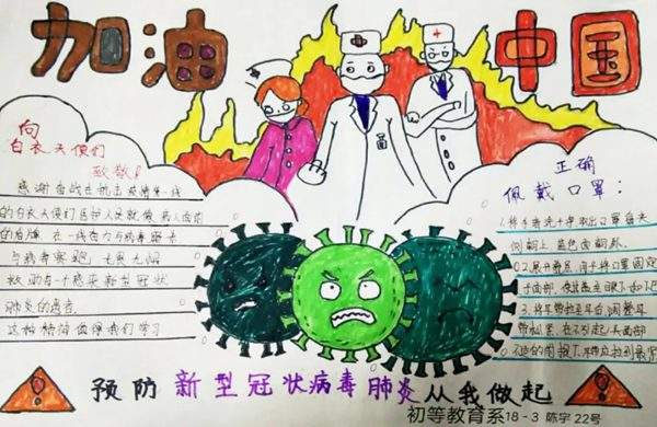 新冠病毒手工小报 新冠病毒手抄报制作