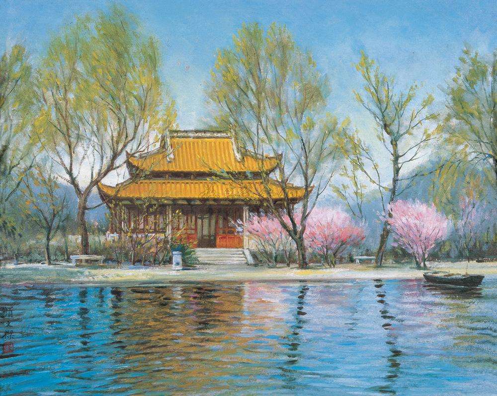西湖美景绘画 西湖美景绘画图片