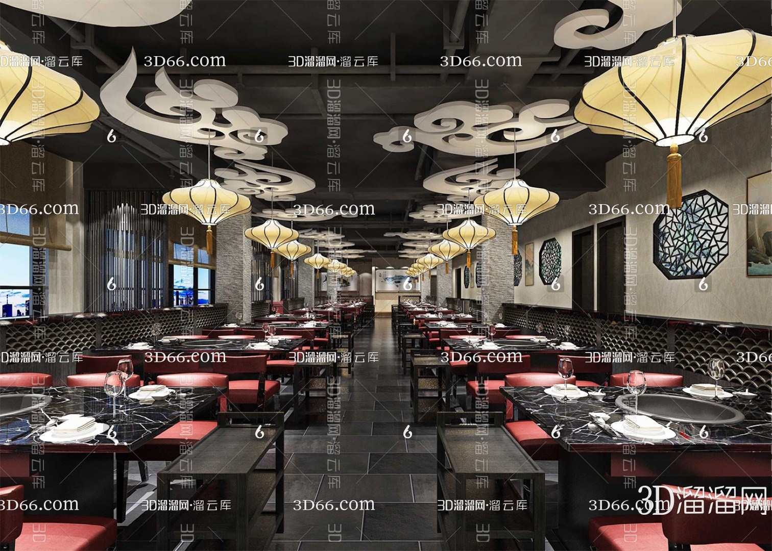 中式火锅店装修 中式火锅店装修隔离栏杆