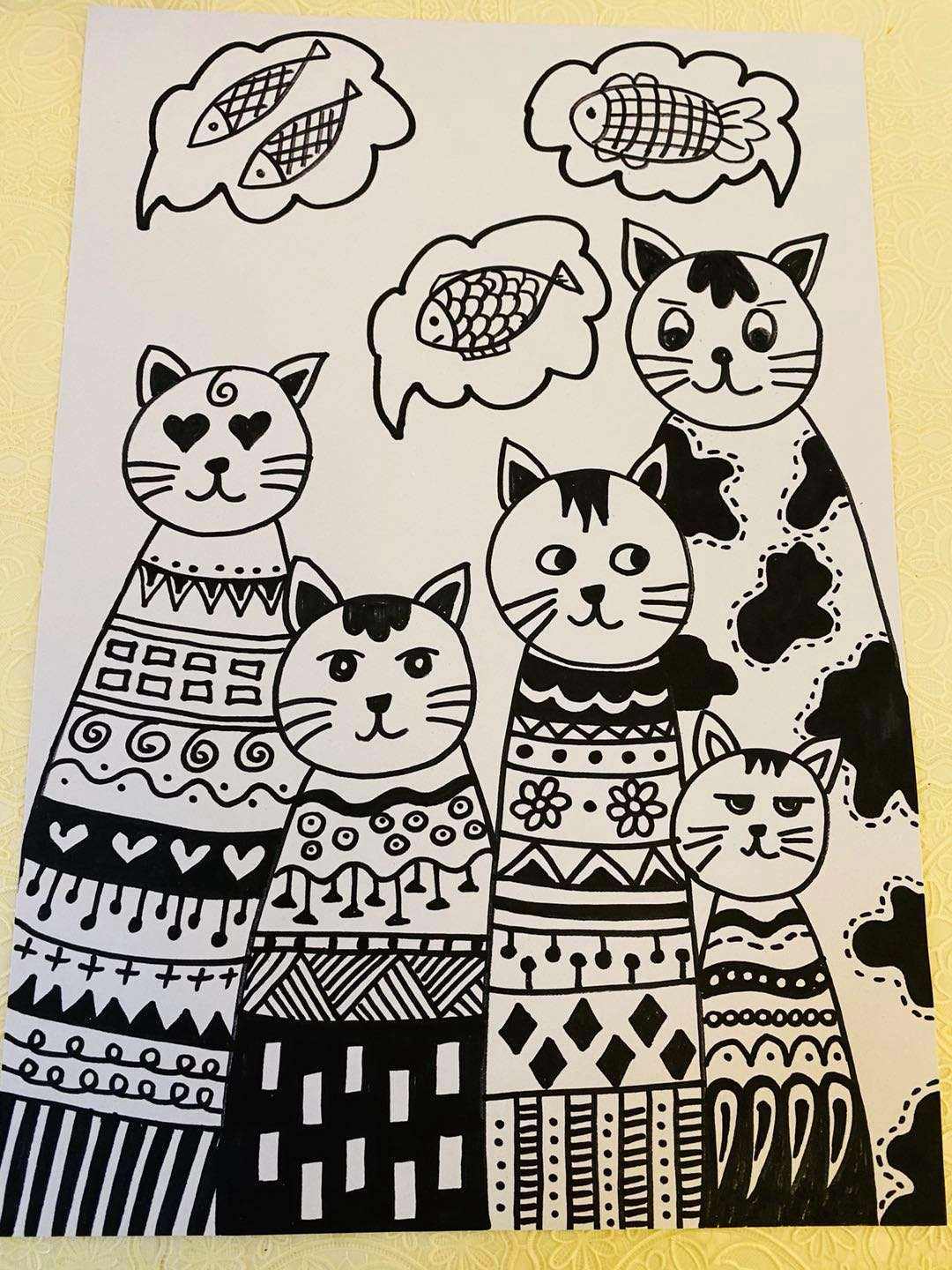 中班美术线描画教案 中班美术线描画教案点 线