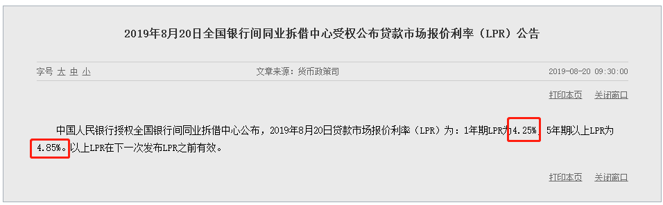 lpr没有调整 lpr调整什么意思