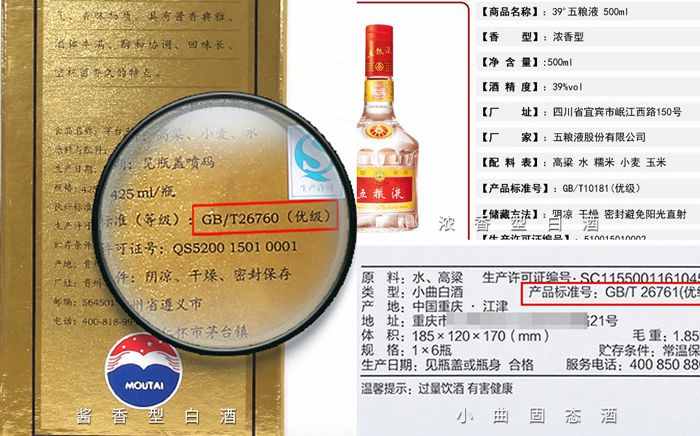 白酒执行标准 白酒执行标准q开头代表什么