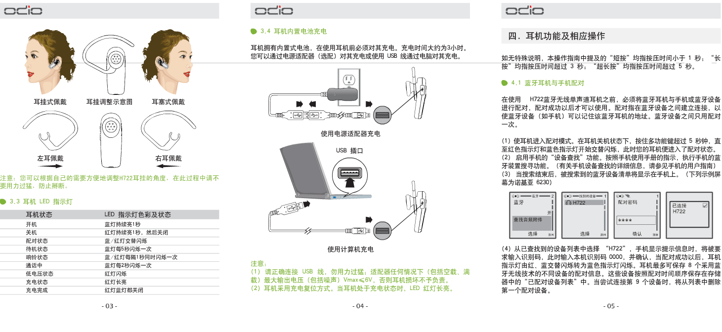 蓝牙耳机使用说明书 蓝牙耳机使用说明书图片