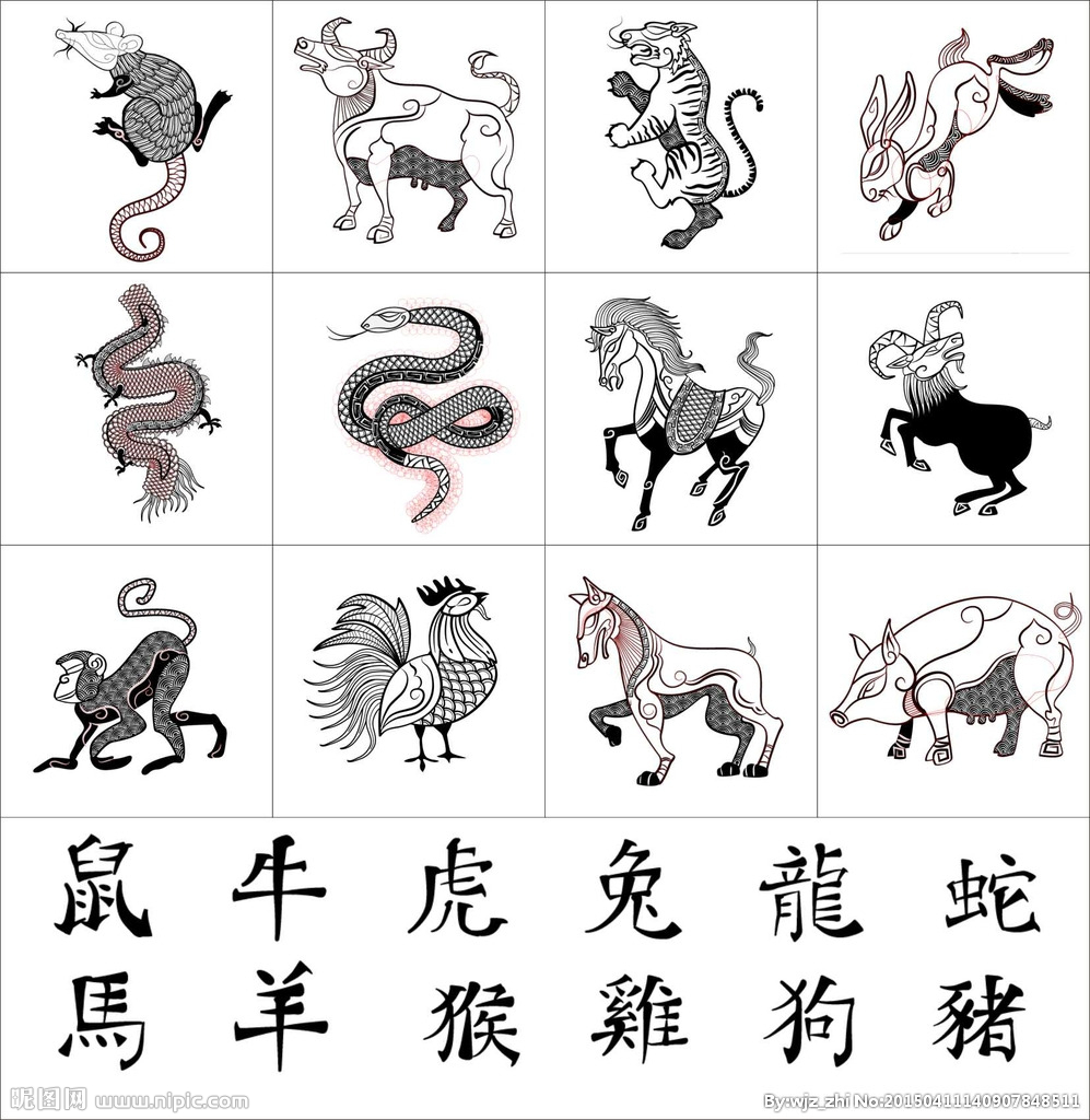 十二生肖完整顺序表图片 十二生肖完整顺序表图片大全