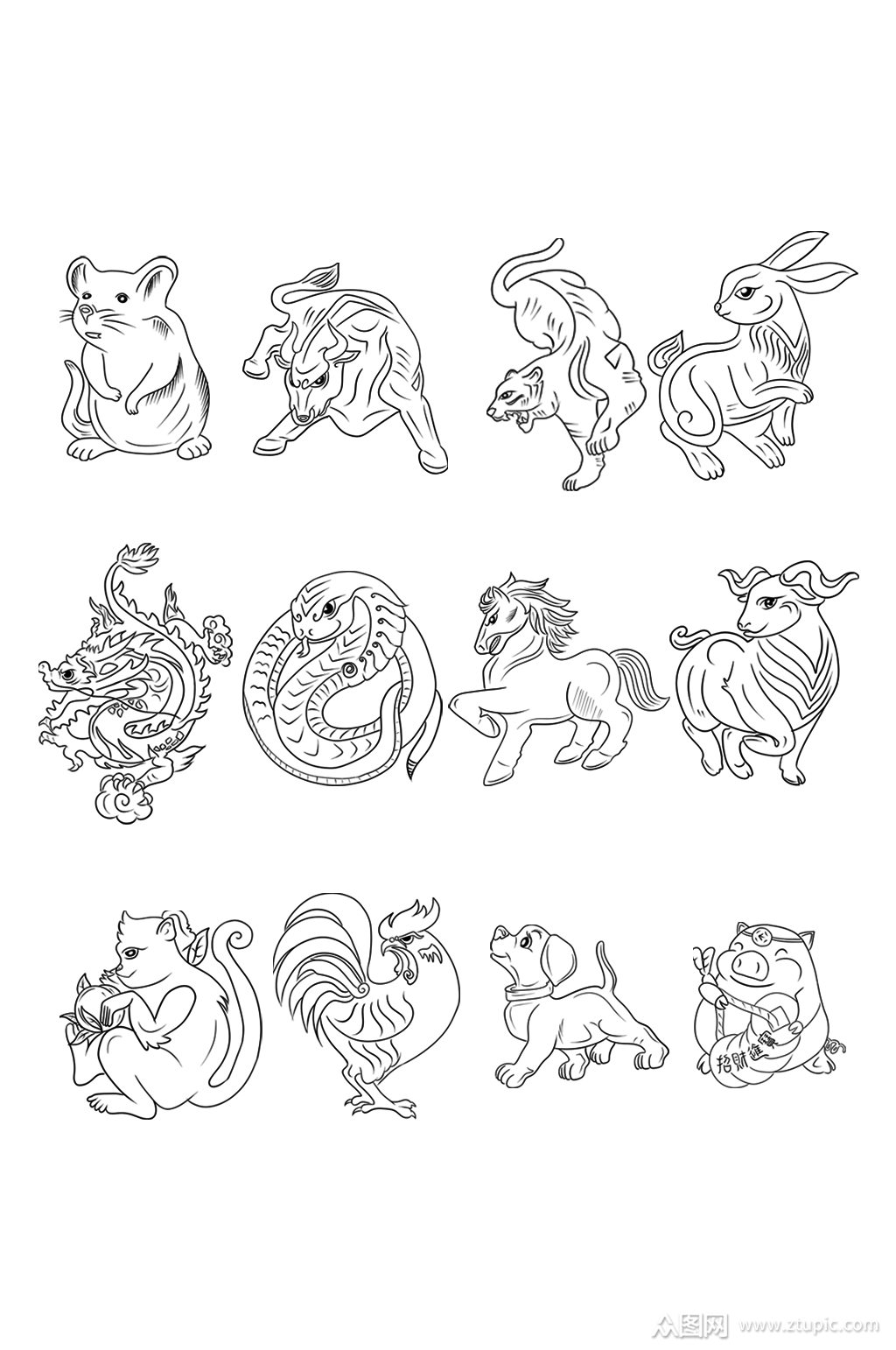 全部十二生肖的顺序表图片 