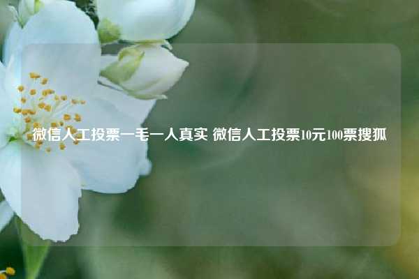 微信人工投票一毛一人真实 微信人工投票10元100票搜狐