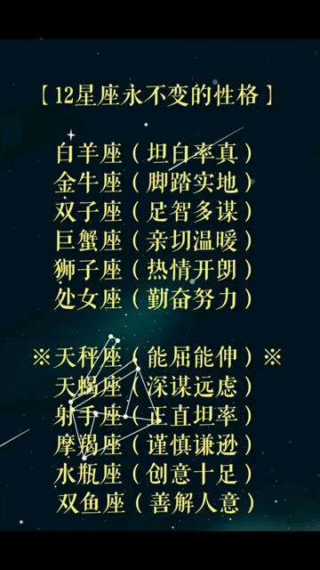 星座月份表性格太准了 星座月份及性格特点与婚配 星座月份表性格太准了 星座月份及性格特点与婚配