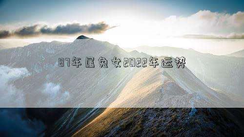 87年运势测(87年属兔人的感情运势)