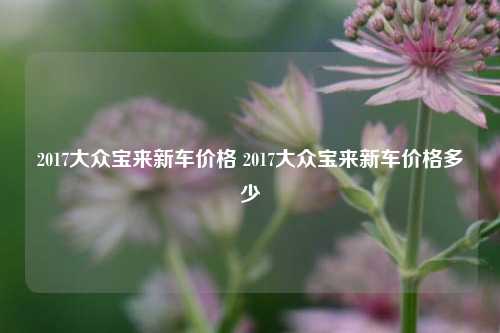 2017大众宝来新车价格 2017大众宝来新车价格多少
