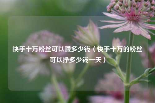 快手十万粉丝可以赚多少钱（快手十万的粉丝可以挣多少钱一天）