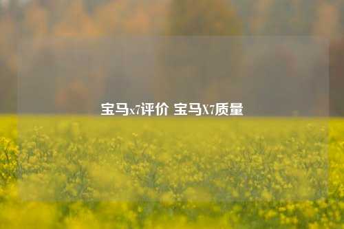 宝马x7评价 宝马X7质量